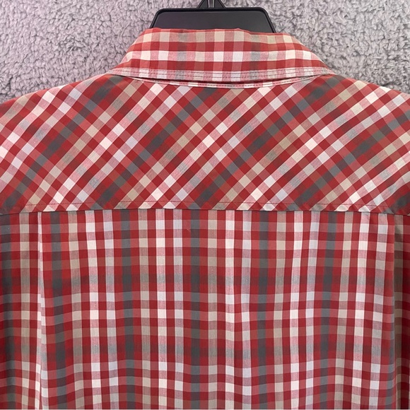 Toad & Co Shirt Mens XL Plaid Red Gray Long Sleeve Button Down Lightweight - Picture 6 of 11
